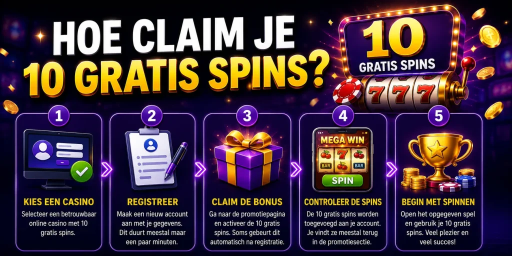 Hoe claim je 10 gratis spins